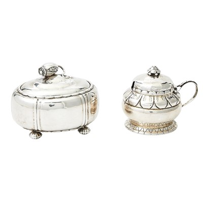 Lot 743 - Georg Jensen Sterling Silver Covered Sugar Bowl and a Mustard Pot