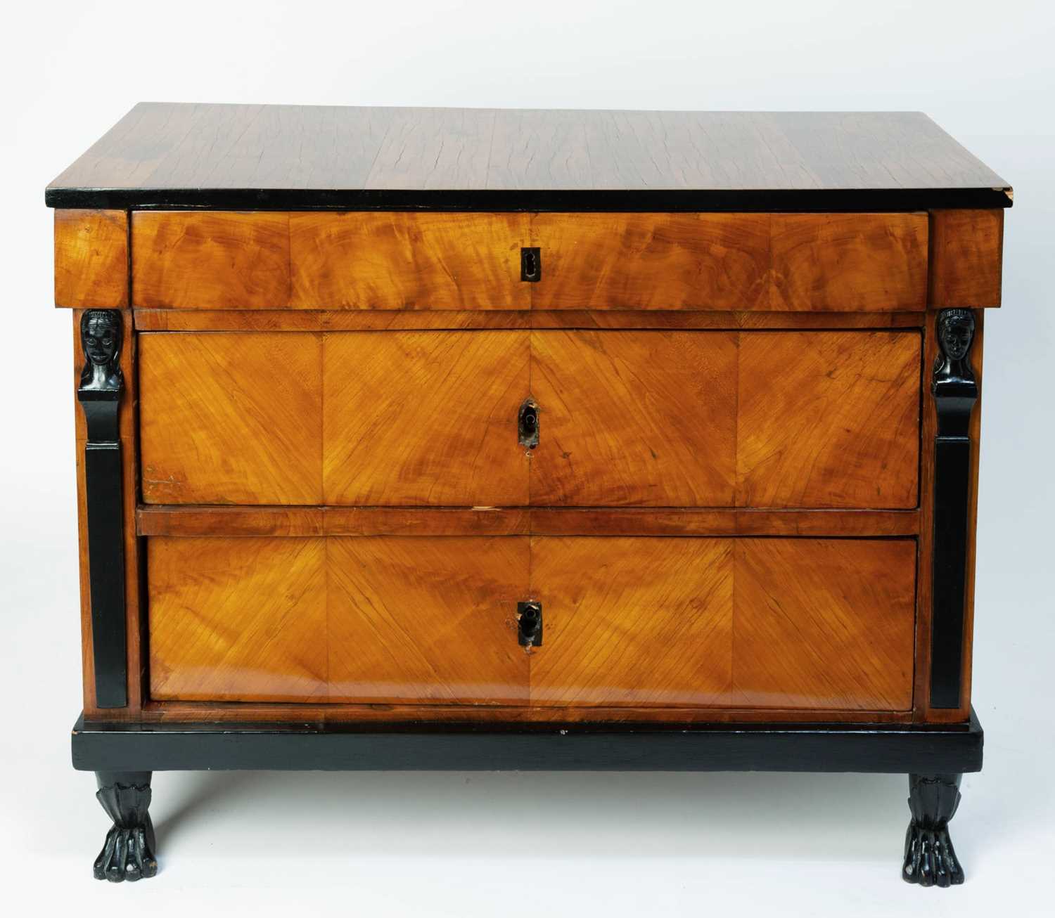 Lot 380 - Biedermeier Part Ebonized Fruitwood Commode