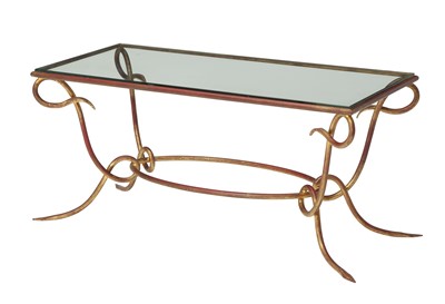 Lot 142 - Gilt-Wrought Iron and Glass Low Table