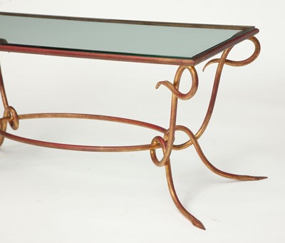 Lot 142 - Gilt-Wrought Iron and Glass Low Table
