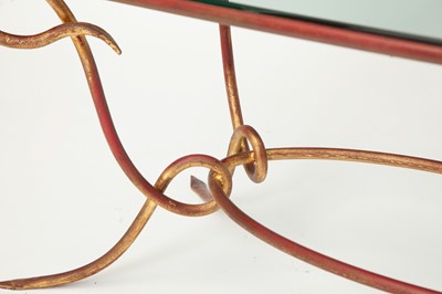 Lot 142 - Gilt-Wrought Iron and Glass Low Table