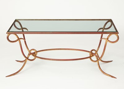 Lot 142 - Gilt-Wrought Iron and Glass Low Table