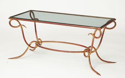 Lot 142 - Gilt-Wrought Iron and Glass Low Table