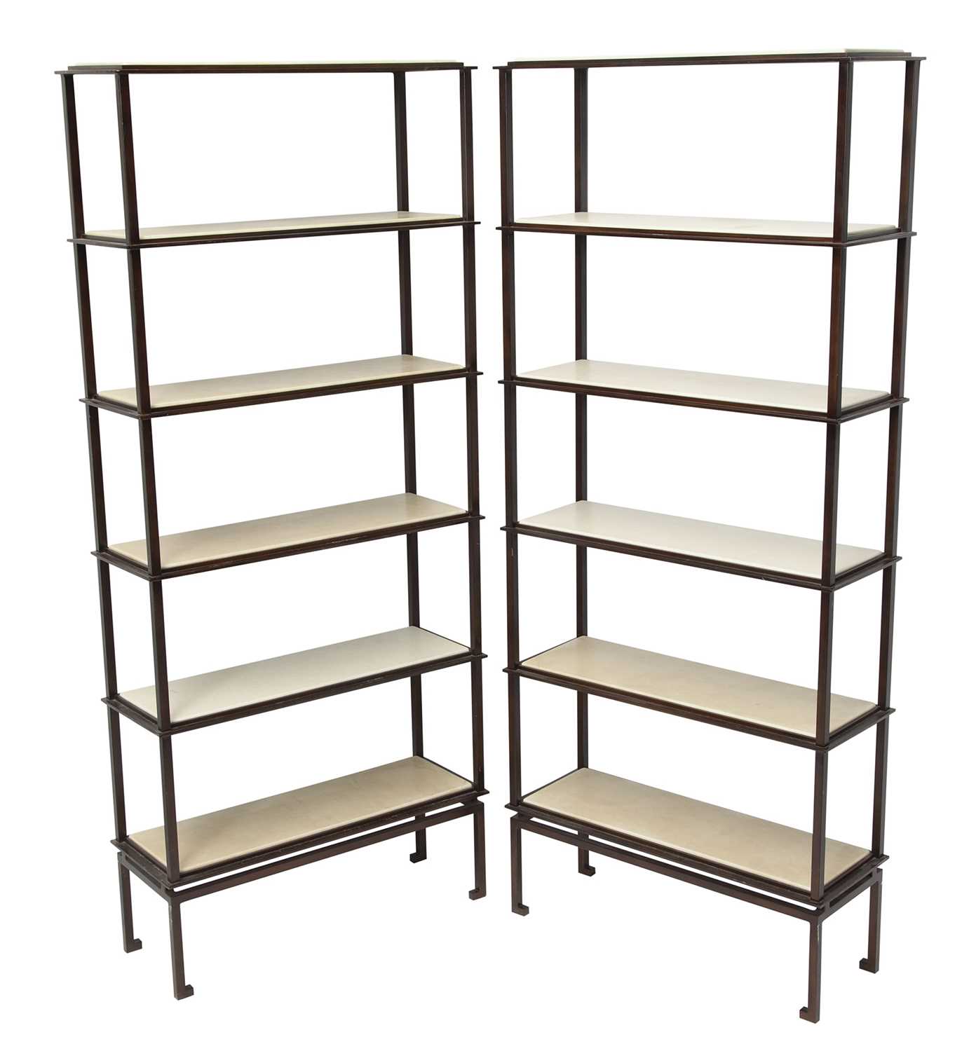 Lot 148 - Pair of Patinated Metal Six Tier Etageres