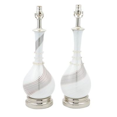 Lot 130 - Pair of Murano Glass Lamps
