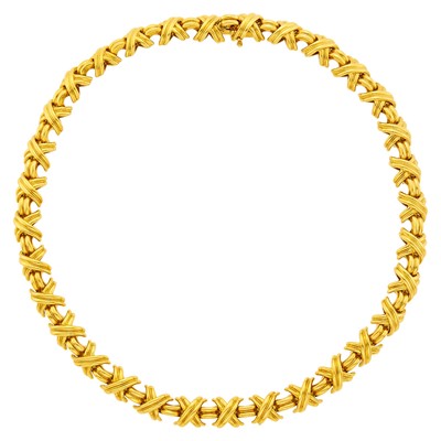 Lot 1185 - Tiffany & Co. Gold 'Signature X' Necklace