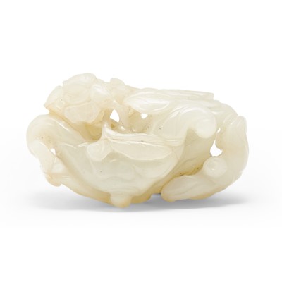 Lot 52 - A Chinese White Jade Carving