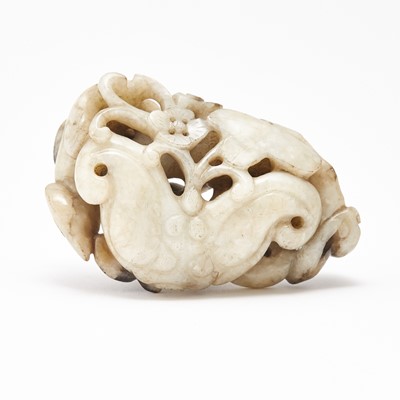 Lot 26 - A Chinese White and Grey Jade Carving