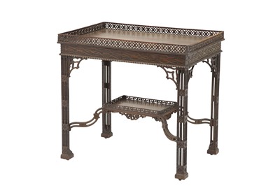 Lot 373 - Chippendale Style Mahogany Silver Table