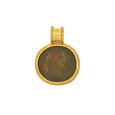 Lot 1067 - Gold and Bronze Coin Pendant