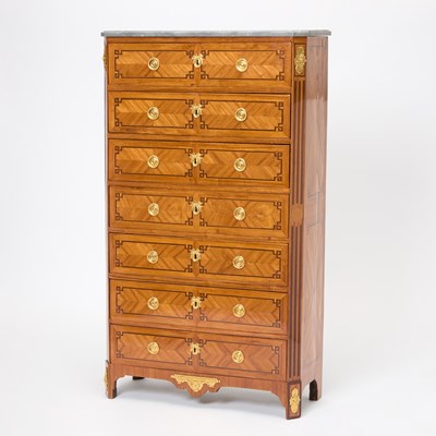 Lot 473 - Louis XVI Gilt-Bronze Mounted Tulipwood and Amaranth Inlaid Semainier