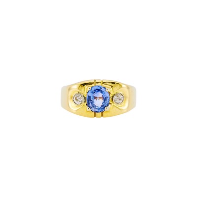 Lot 1229 - Gold, Sapphire and Diamond Ring