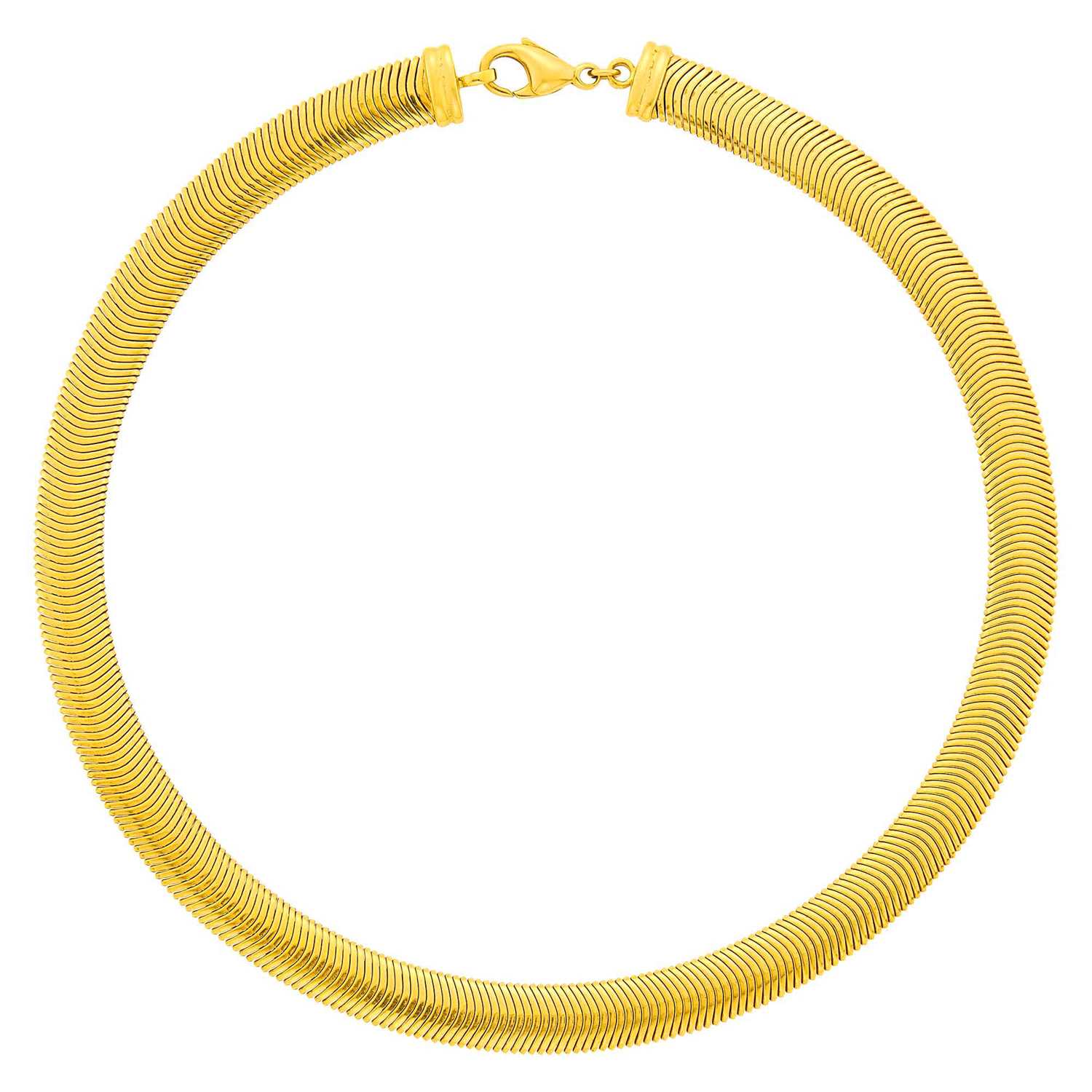 Lot 1104 - Gold Snake Link Necklace