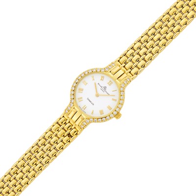 Lot 1115 - Baume and Mercier Gold and Diamond Wristwatch, Retailed by Tiffany & Co.
