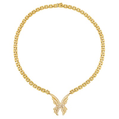 Lot 1044 - Gold and Diamond Pendant-Necklace