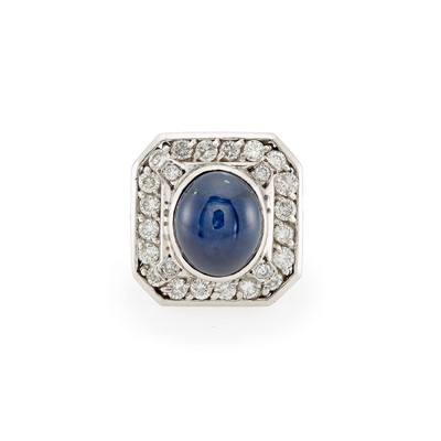 Lot 2101 - White Gold, Sapphire and Diamond Ring