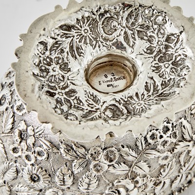 Lot 154 - Group of Sterling Silver Floral Decorated Table Articles
