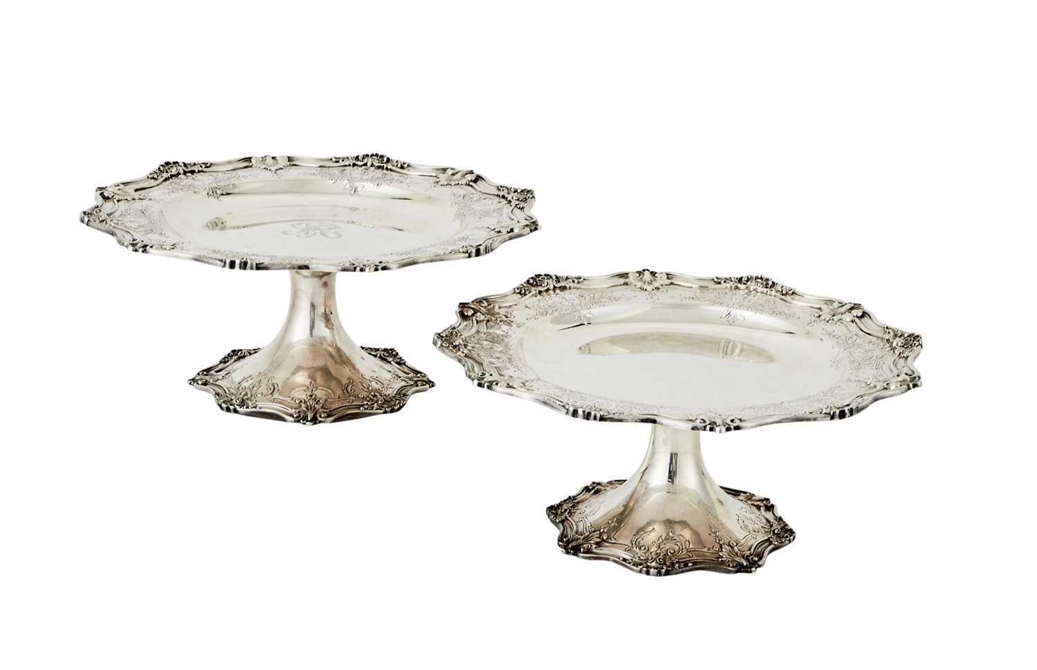 Lot 178 - Pair of Graff Washbourne & Dunn Sterling Silver Tazzae