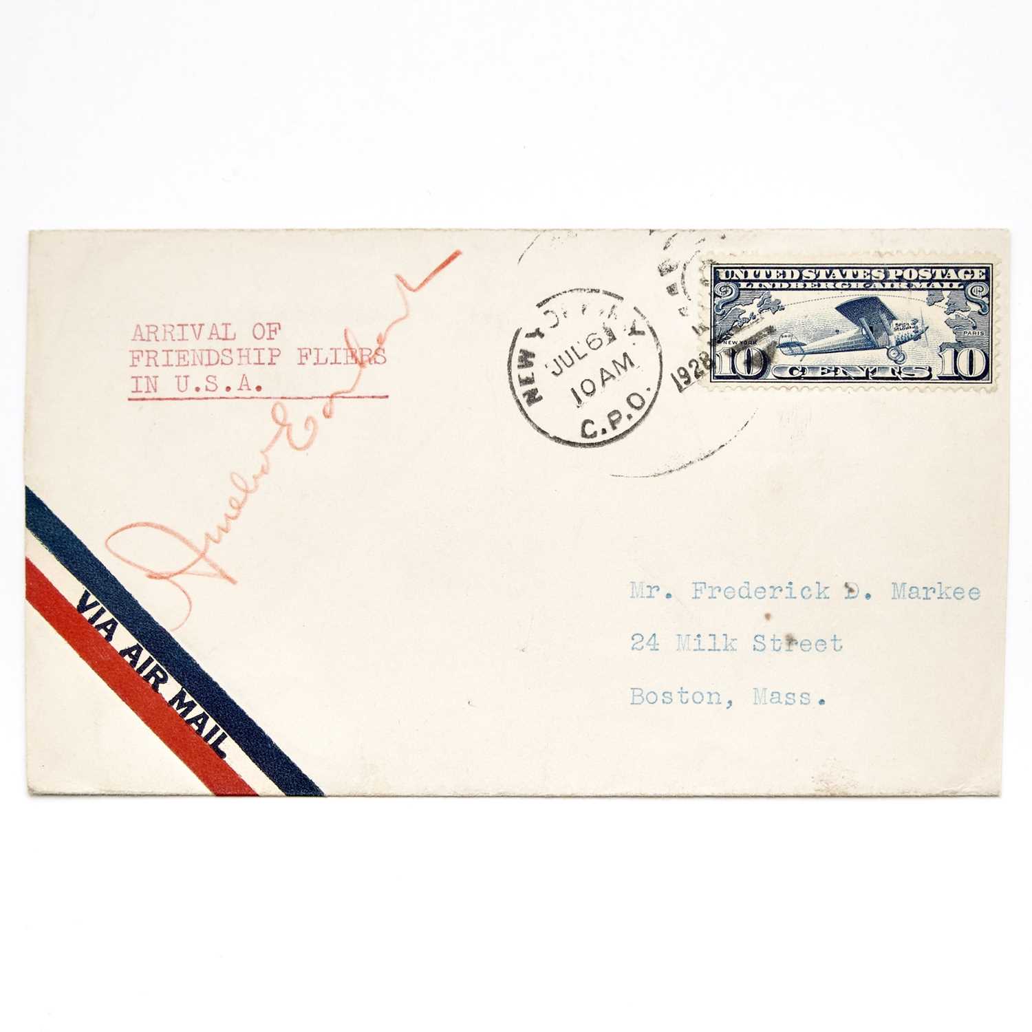 Lot 1031 - Amelia Earhart Autographed Flown Cover