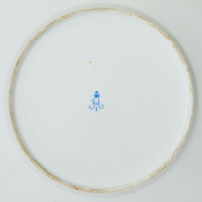 Lot 669 - Pair of Russian Porcelain Gilt-Decorated Blue Ground Plates