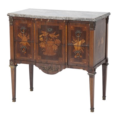 Lot 355 - Louis XVI Style Kingwood Inlaid Marquetry Two Drawer Commode