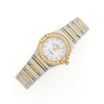Lot 3261 - Omega Stainless Steel, Gold and Diamond 'Constellation' Wristwatch