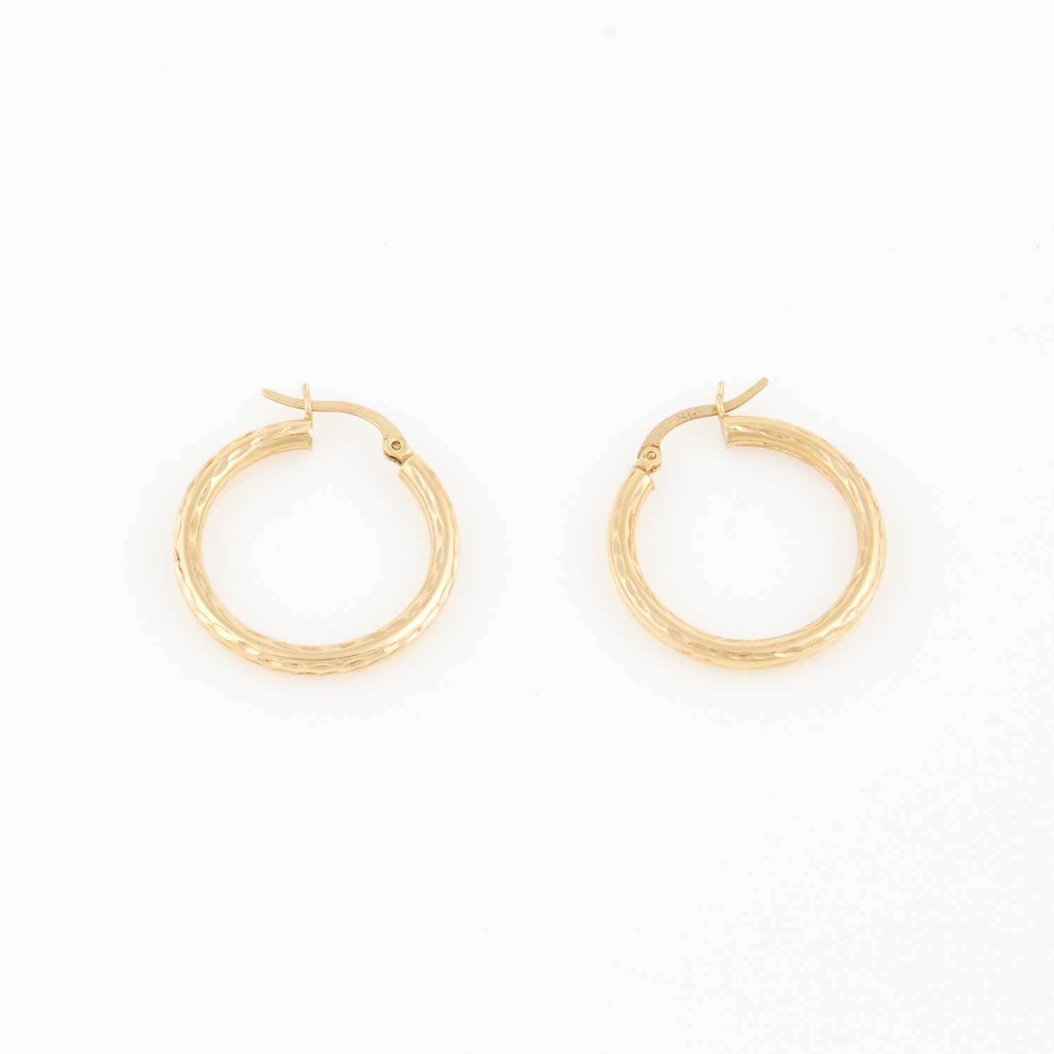 Lot 76 - Two Gold Earrings, 14K 1 dwt.