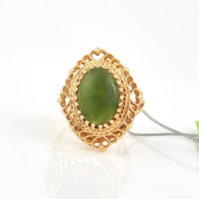 Lot 79 - Gold and Stone Ring, 14K 4 dwt. all