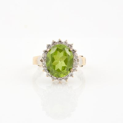 Lot 90 - Diamond and Stone Ring, 20 diamonds about 0.60 ct., 14K 3 dwt. all