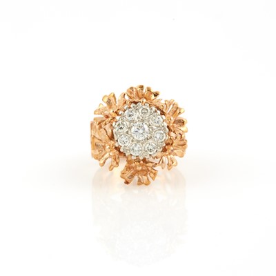 Lot 180 - Diamond Ring, 9 diamonds about 0.75 ct., 10K 6 dwt.