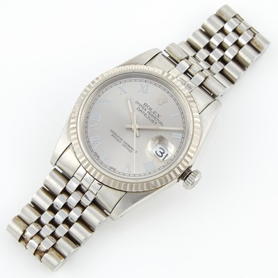 Lot 189 - Mans Gold and Metal Bracelet Watch, 31 Jewels, Rolex, Datejust 36mm, 18K and Metal