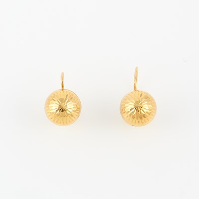 Lot 227 - Two Gold Earrings, 18K 1 dwt.