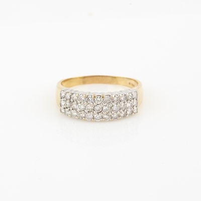 Lot 229 - Diamond Ring, 33 diamonds about 1.00 ct., 14K 2 dwt.