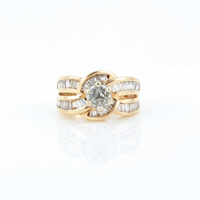 Lot 234 - Diamond Ring, 52 diamonds about 1.75 cts., 14K 5 dwt., stone missing