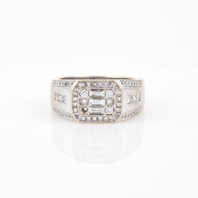 Lot 279 - Diamond Ring, 69 diamonds about 1.85 cts., 18K 8 dwt., stones missing