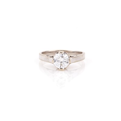 Lot 286 - Diamond Solitaire Ring about 1.00 ct., 14K 2 dwt.