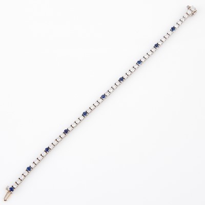 Lot 290 - Diamond and Stone Flexible Bracelet, 42 diamonds about 3.50 cts., 14K 7 dwt. all