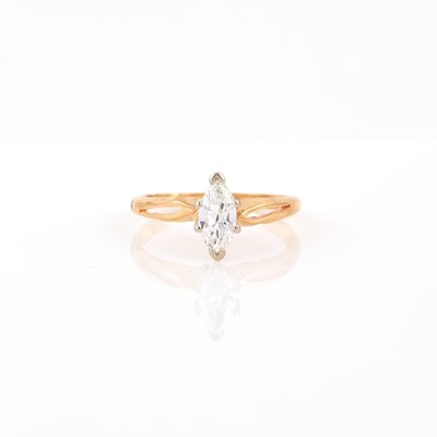 Lot 296 - Diamond Solitaire Ring about 0.50 ct., 14K 1 dwt.