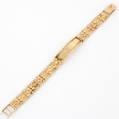 Lot 313 - Gold ID Bracelet, 10K 20 dwt.