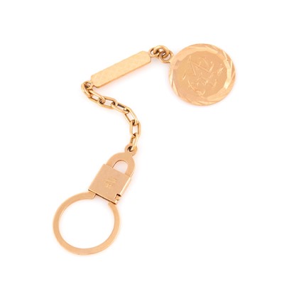 Lot 324 - Gold Key Chain, 18K 6 dwt.