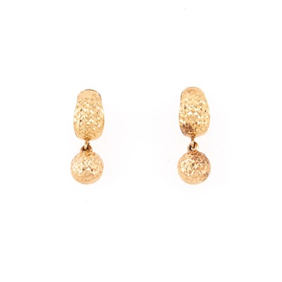 Lot 346 - Two Gold Earrings, 14K 1 dwt.