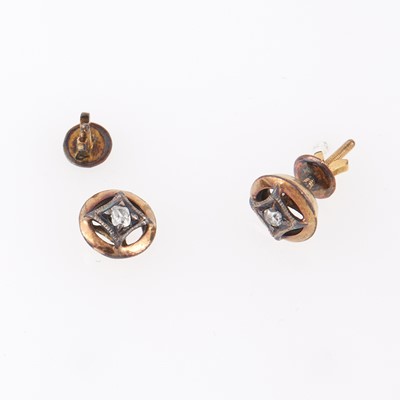 Lot 347 - Two Diamond Earrings, 10K 1 dwt., damaged