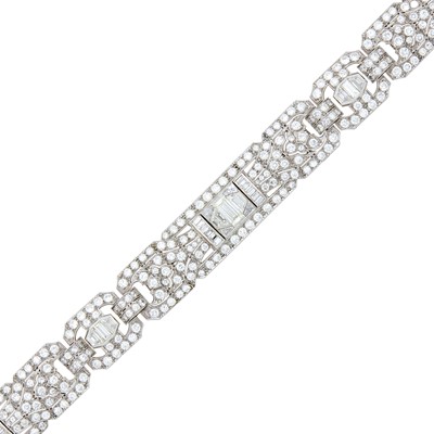 Lot 168 - Platinum and Diamond Bracelet