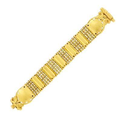 Lot 1069 - Seven Strand Gold Link Bracelet