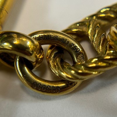 Lot 19 - Hermès Gold 'Chaine d'Ancre' Link Toggle Bracelet, France