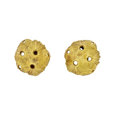 Lot 1201 - Pair of Gold Earclips