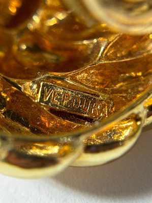 Lot 1 - Verdura Pair of Gold Shell Earclips