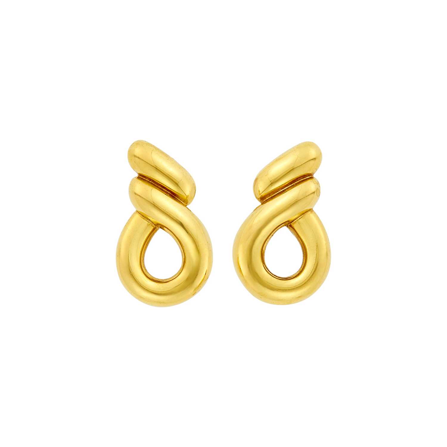Lot 242 - Hermès Pair of Gold Earclips, France