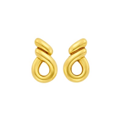 Lot 242 - Hermès Pair of Gold Earclips, France