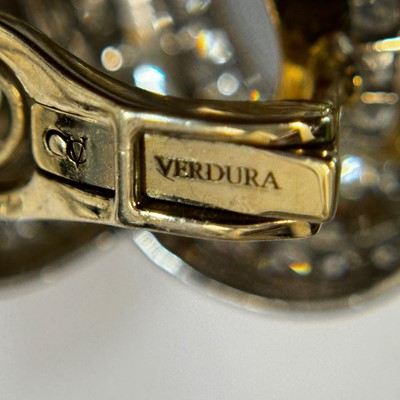 Lot 40 - Verdura Pair of Gold, Platinum and Diamond 'Figure Eight' Earclips